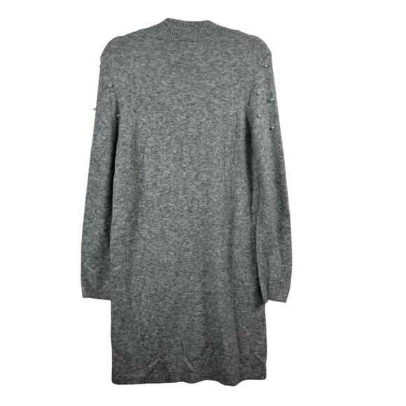 Ann Taylor New Pearlized Mock Neck Sweater Dress Size M Heathered Gray Soft Knit - Picture 8 of 13